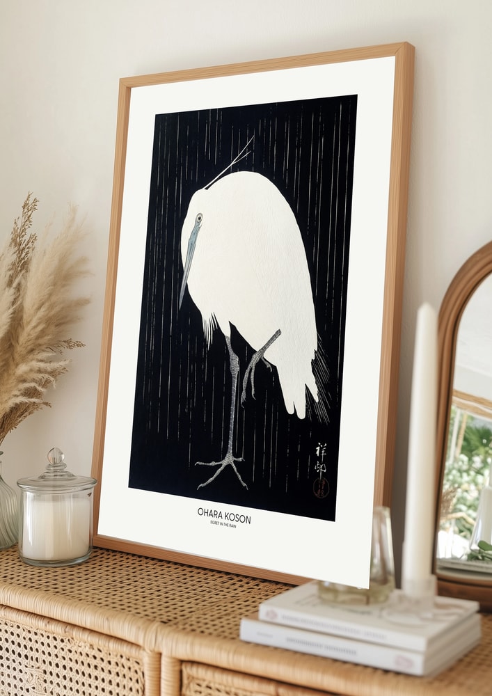 Reiher im Regen Poster