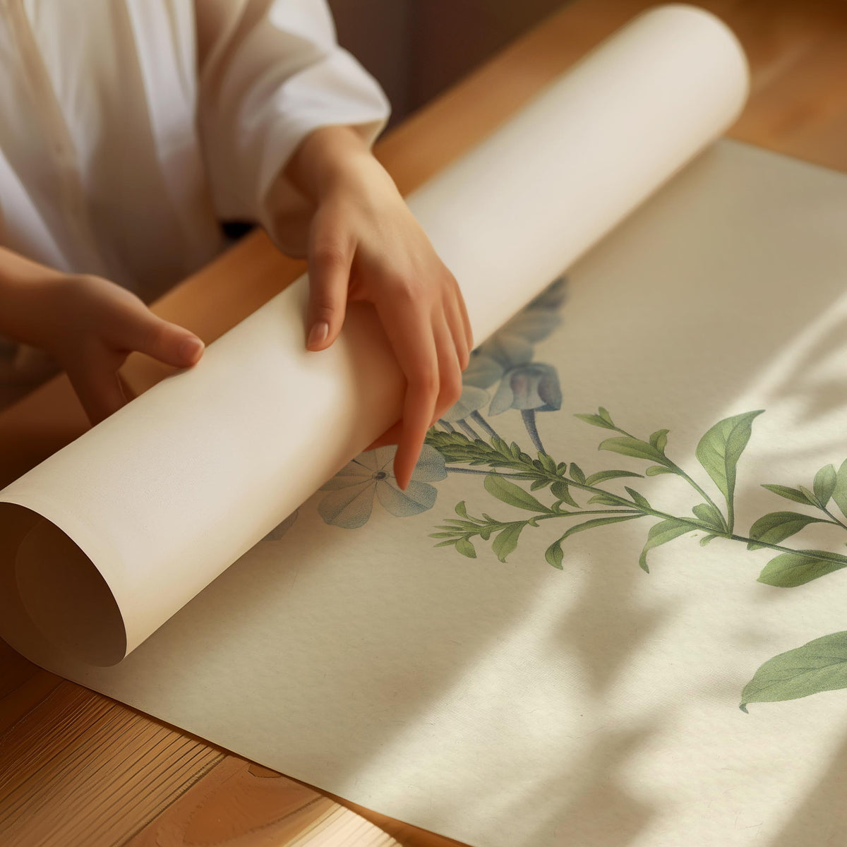 Vintage-Poster mit blauem Bleiwurz