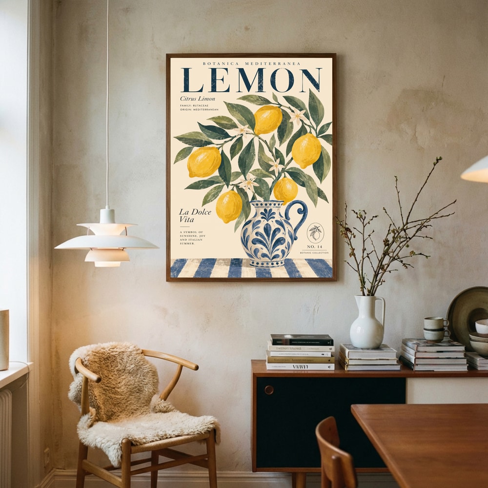Poster mit mediterranem Zitronen-Stillleben
