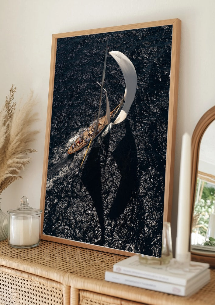 Sailing Ocean Shadows Poster