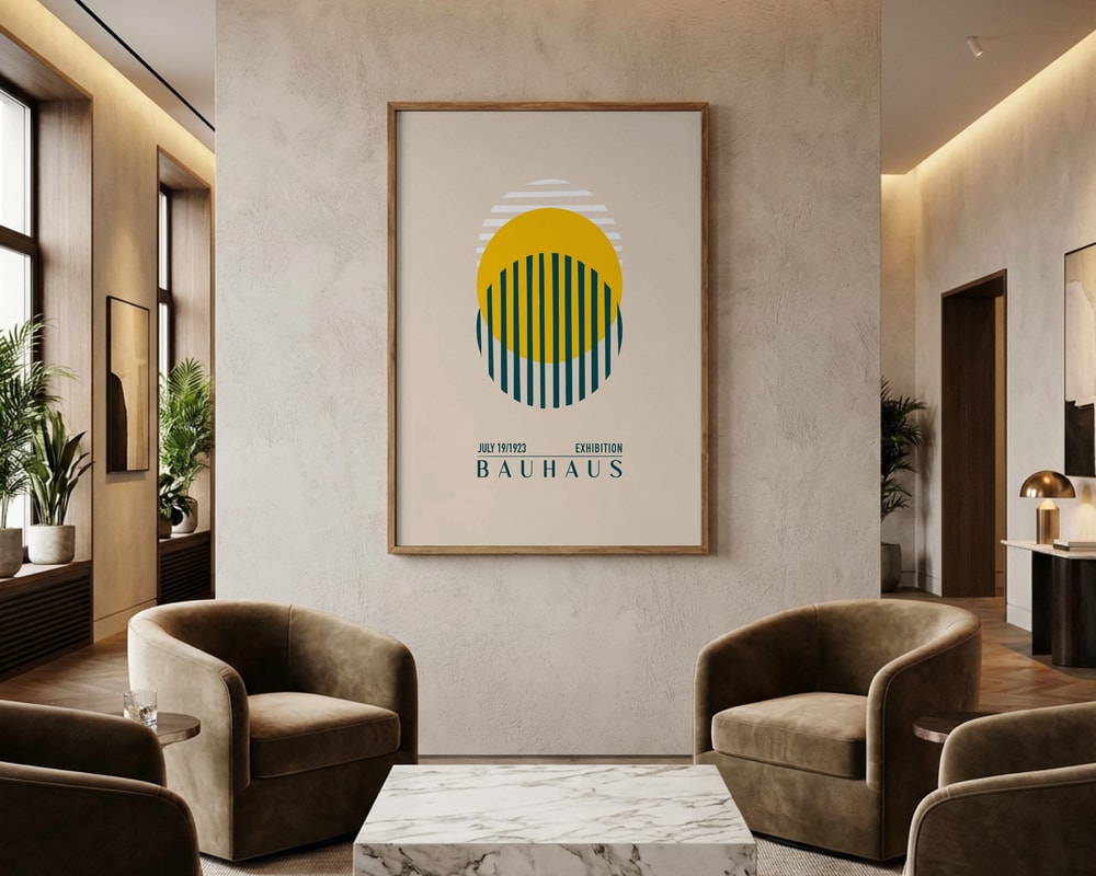Bauhaus exhibition yellow circle Poster