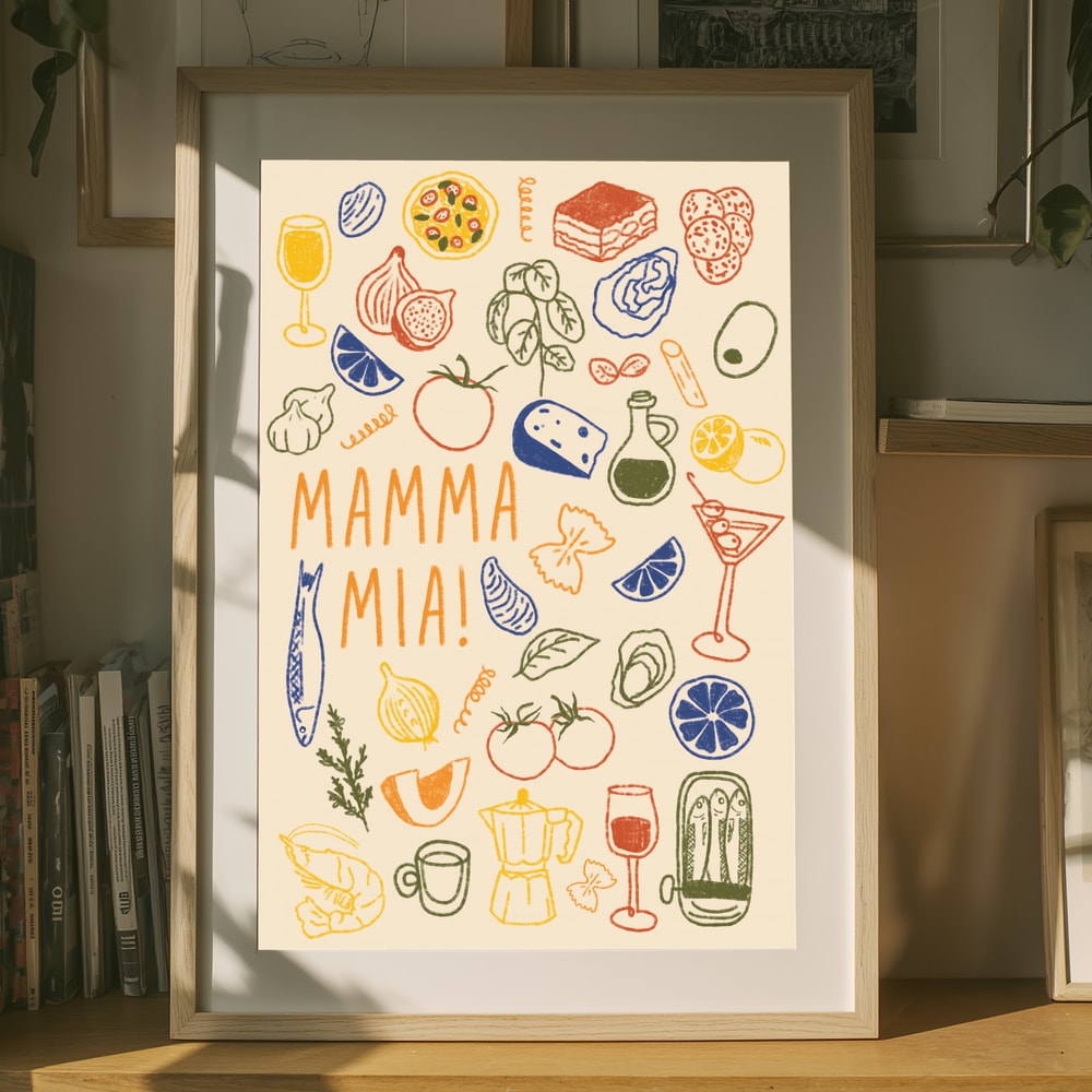 Italienisches Mamma-Mia-Food-Poster