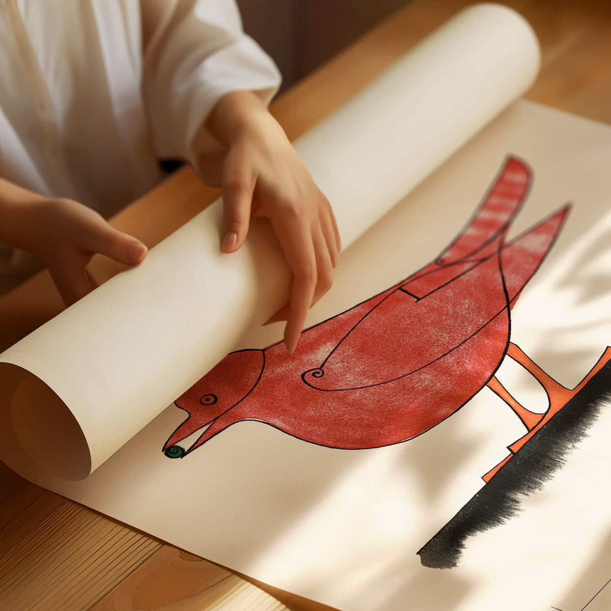 Les lalanne red bird poster