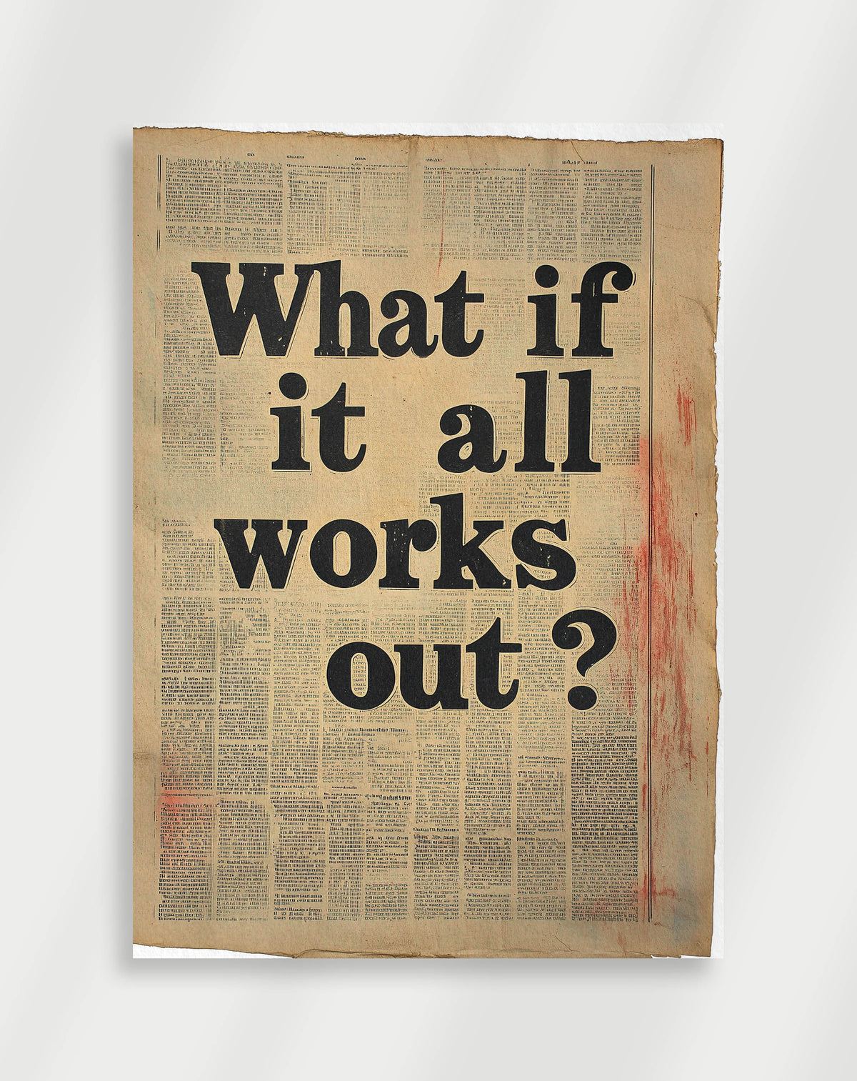 „Was, wenn alles gut ausgeht?“-Poster
