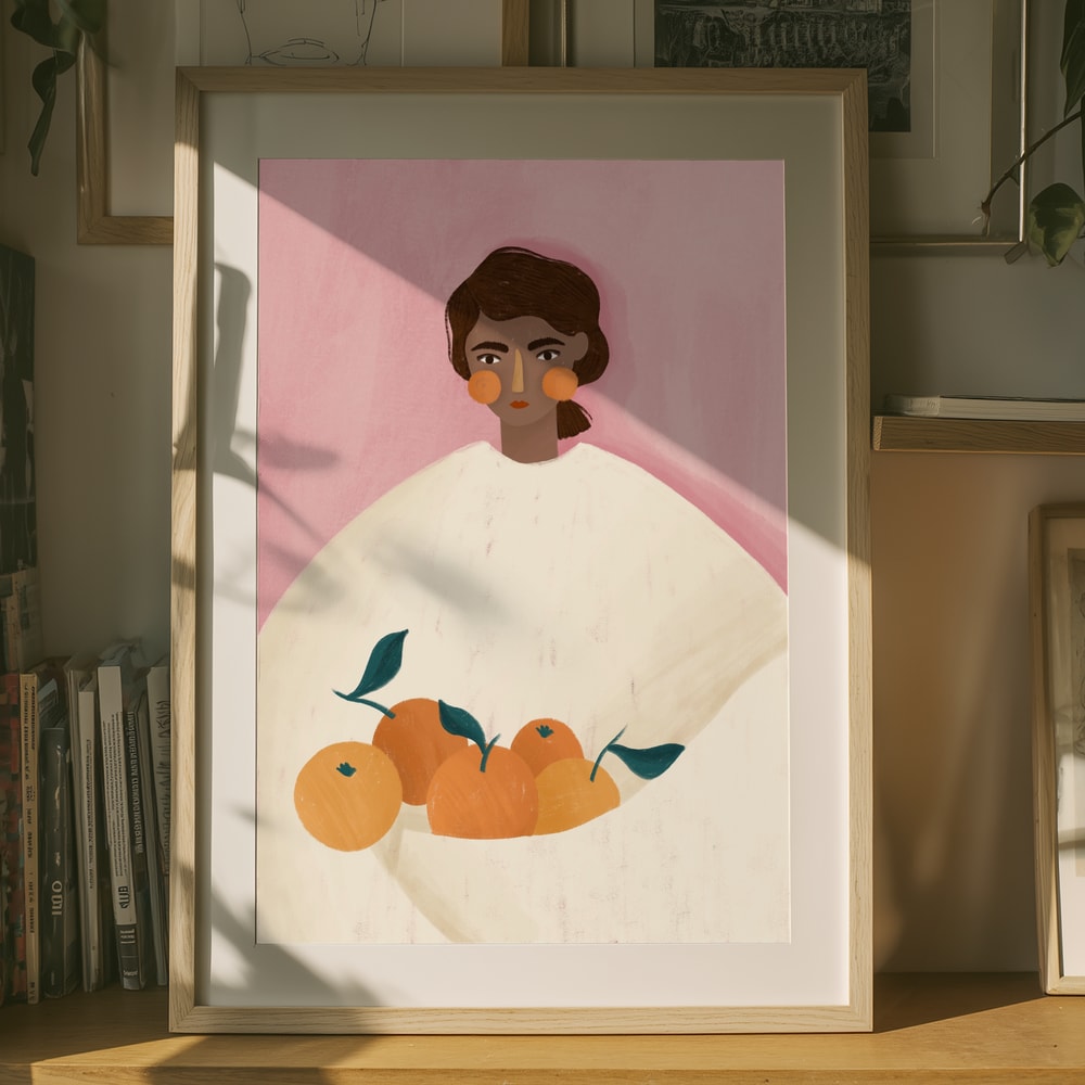 Poster „Frau mit Orangen“