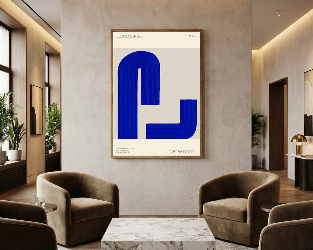 Blue Abstract sydney gallery Poster