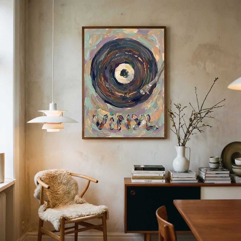 Poster mit strukturierter Vinylmusik