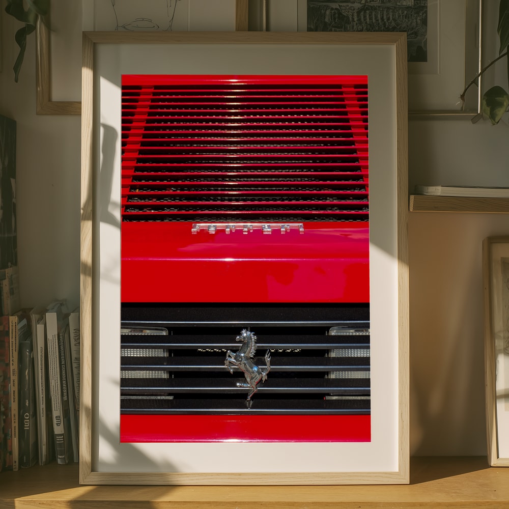 Poster mit klassischem roten Sportwagen