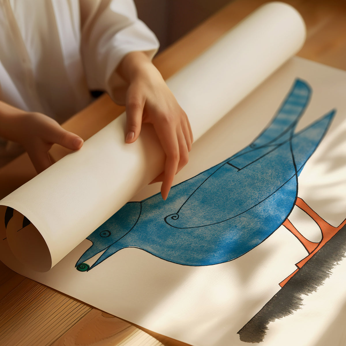 Les-Lalanne-Poster mit blauem Vogel