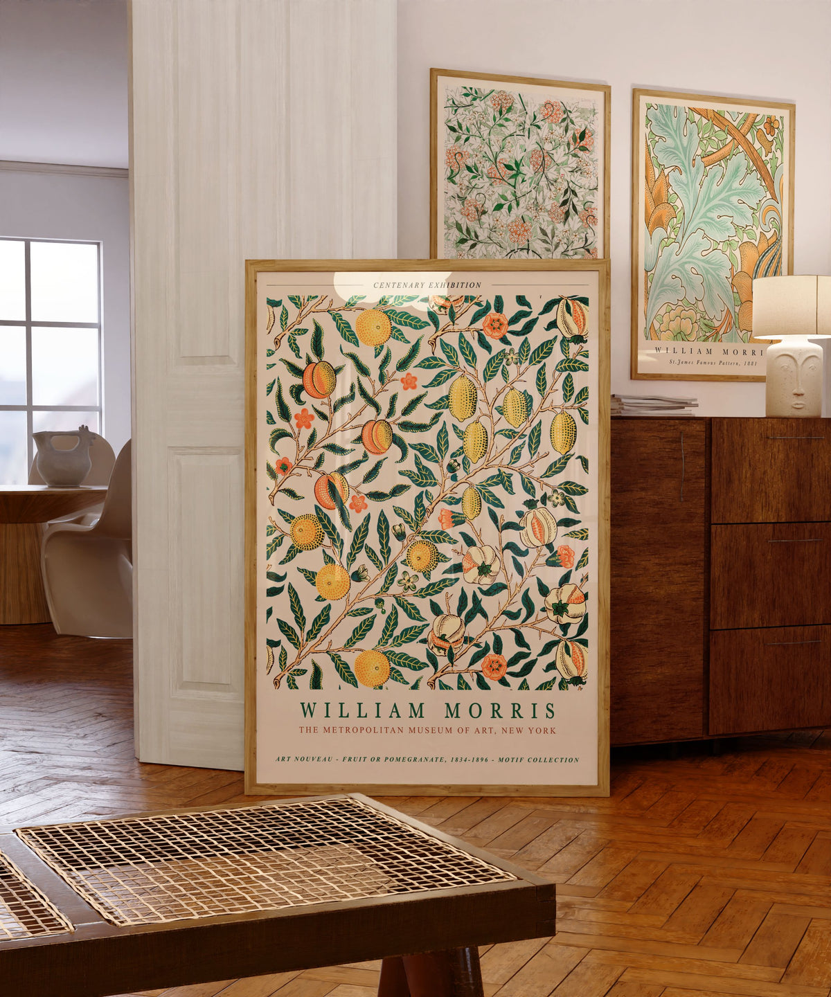 Set aus 3 William-Morris-Postern