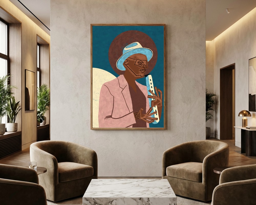 Stylish Jazz Player Poster