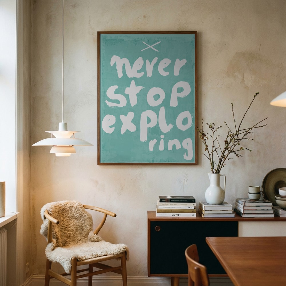 Poster mit „Never Stop Exploring“
