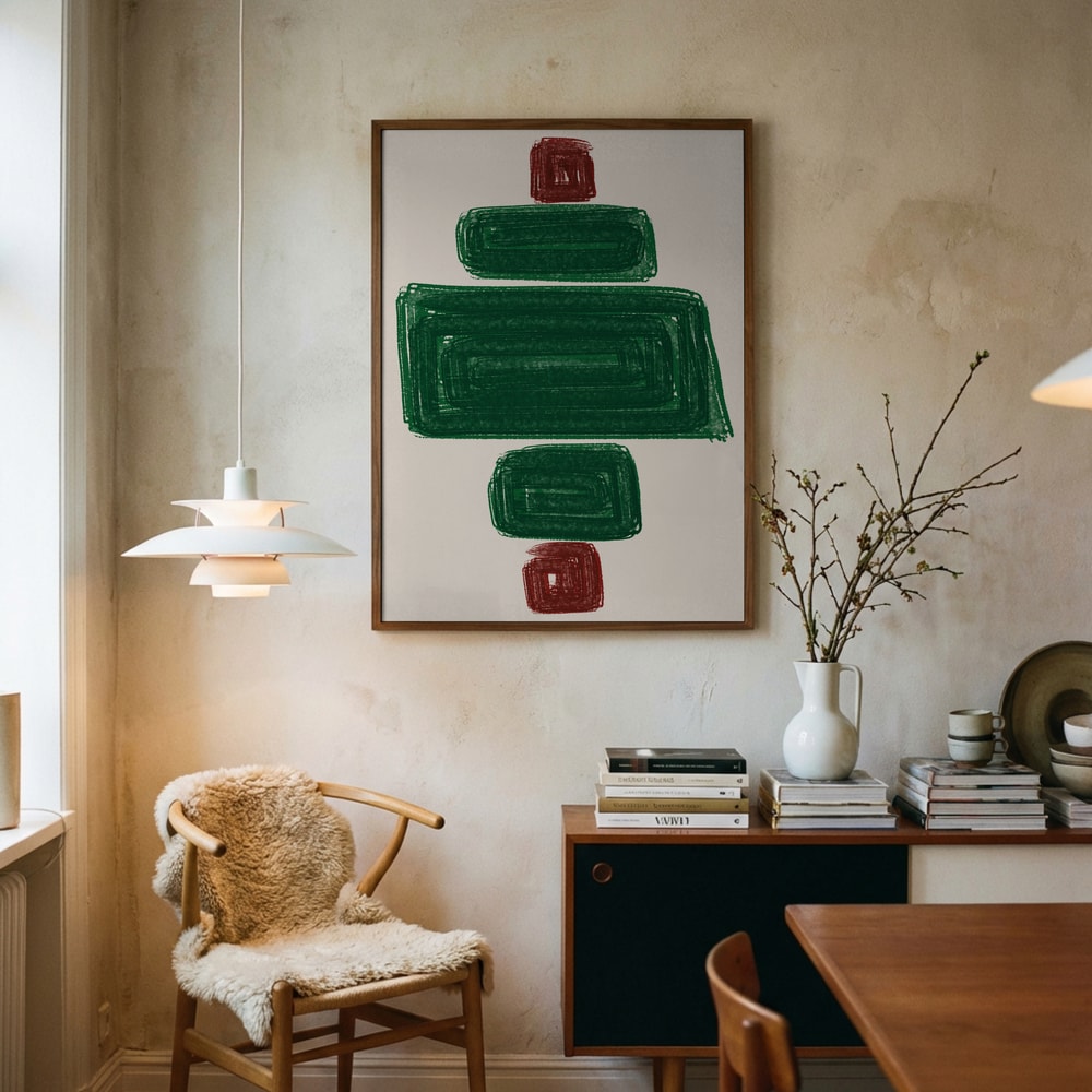 Abstract Stacked Blocks Poster