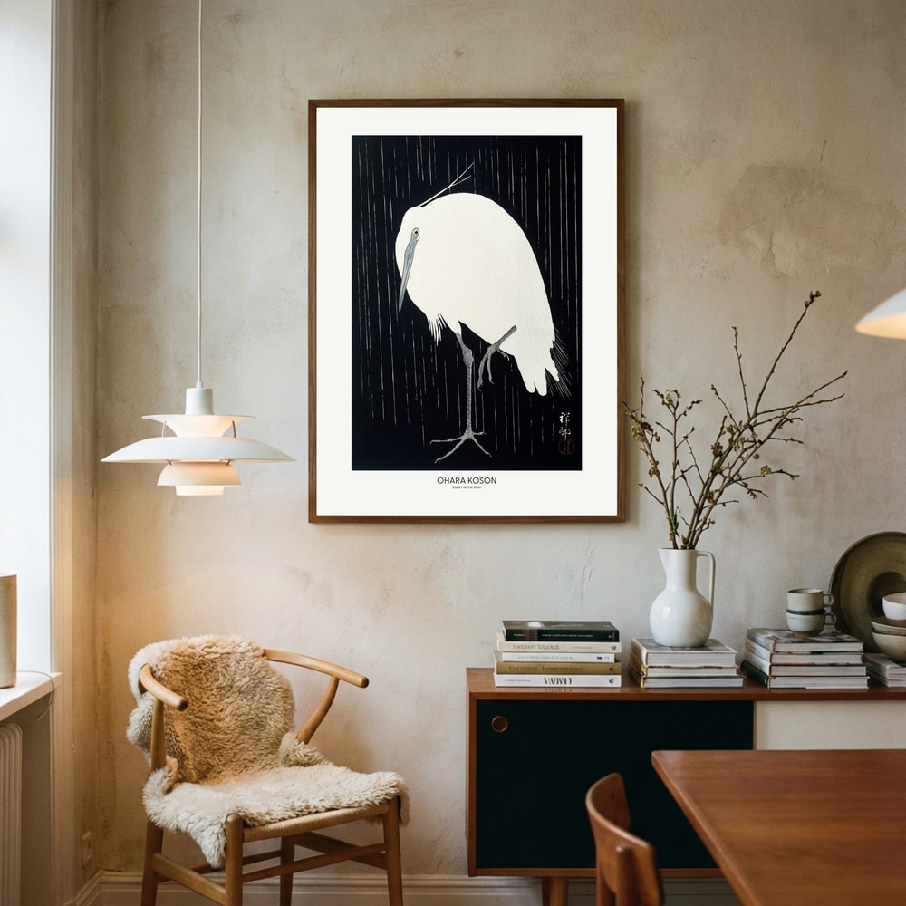 Reiher im Regen Poster