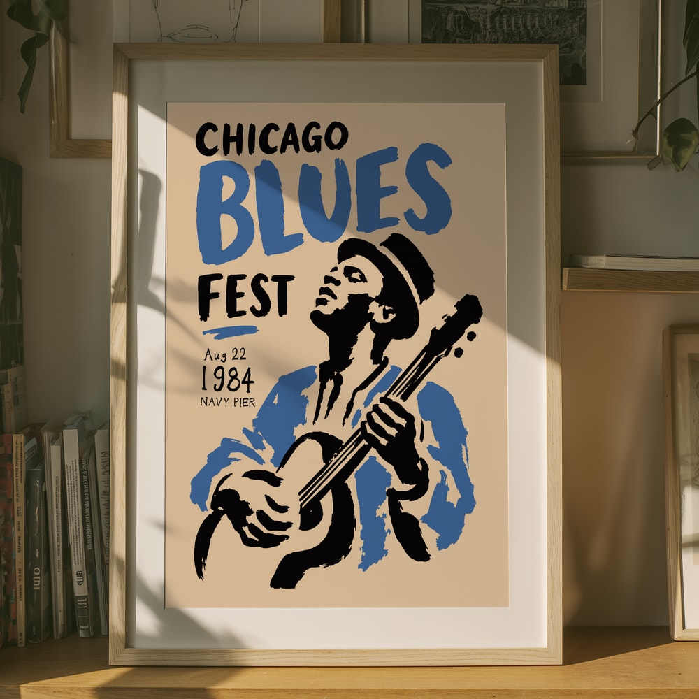 Chicago Blues Guitarist 1984 Poster
