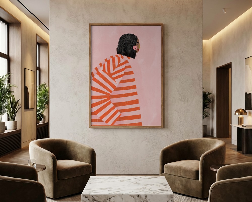 Poster „Frau mit Streifen“