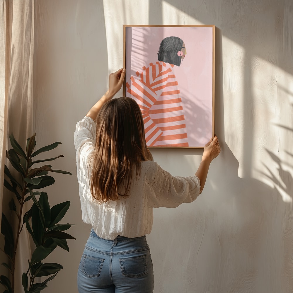 Poster „Frau mit Streifen“