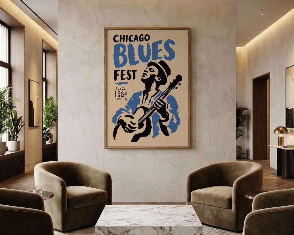 Chicago Blues Guitarist 1984 Poster