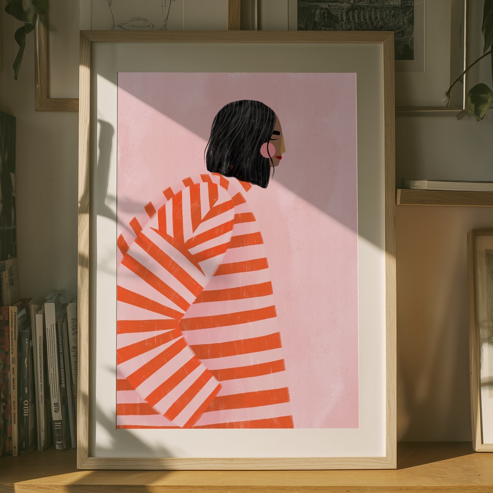Poster „Frau mit Streifen“
