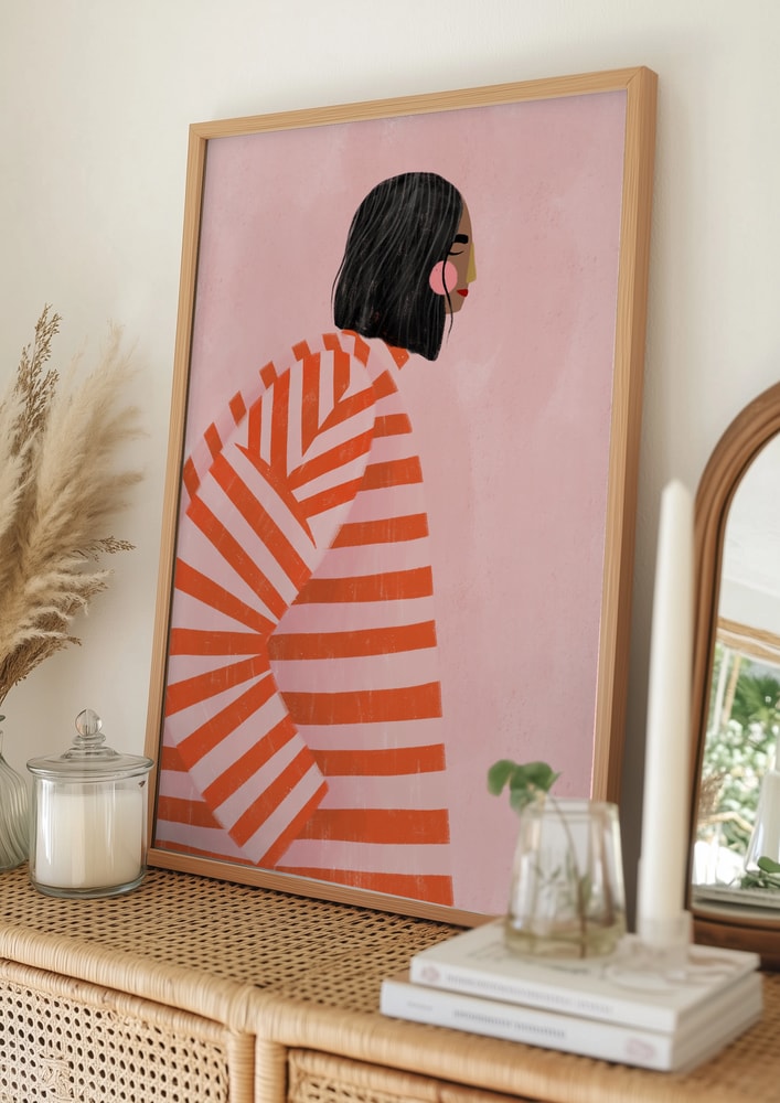 Poster „Frau mit Streifen“