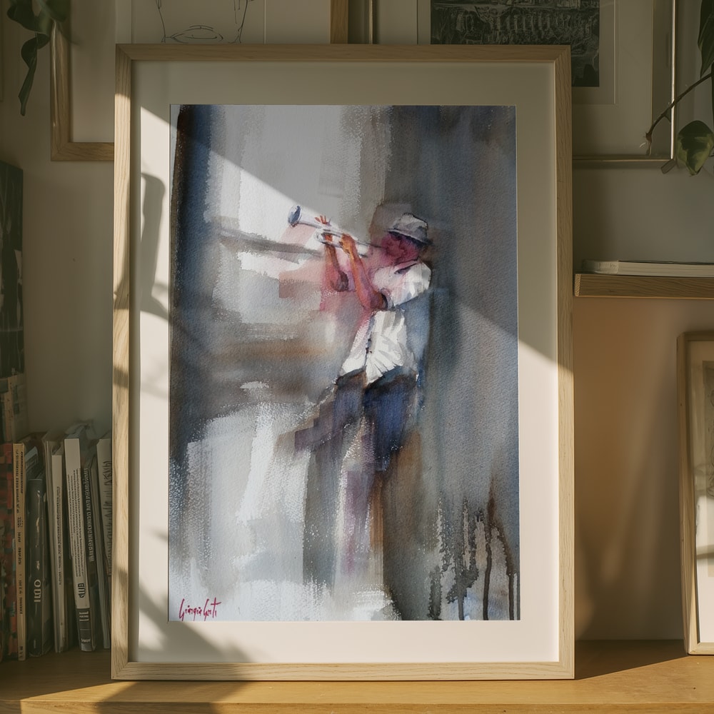 Soulful Jazz Trumpeter Poster
