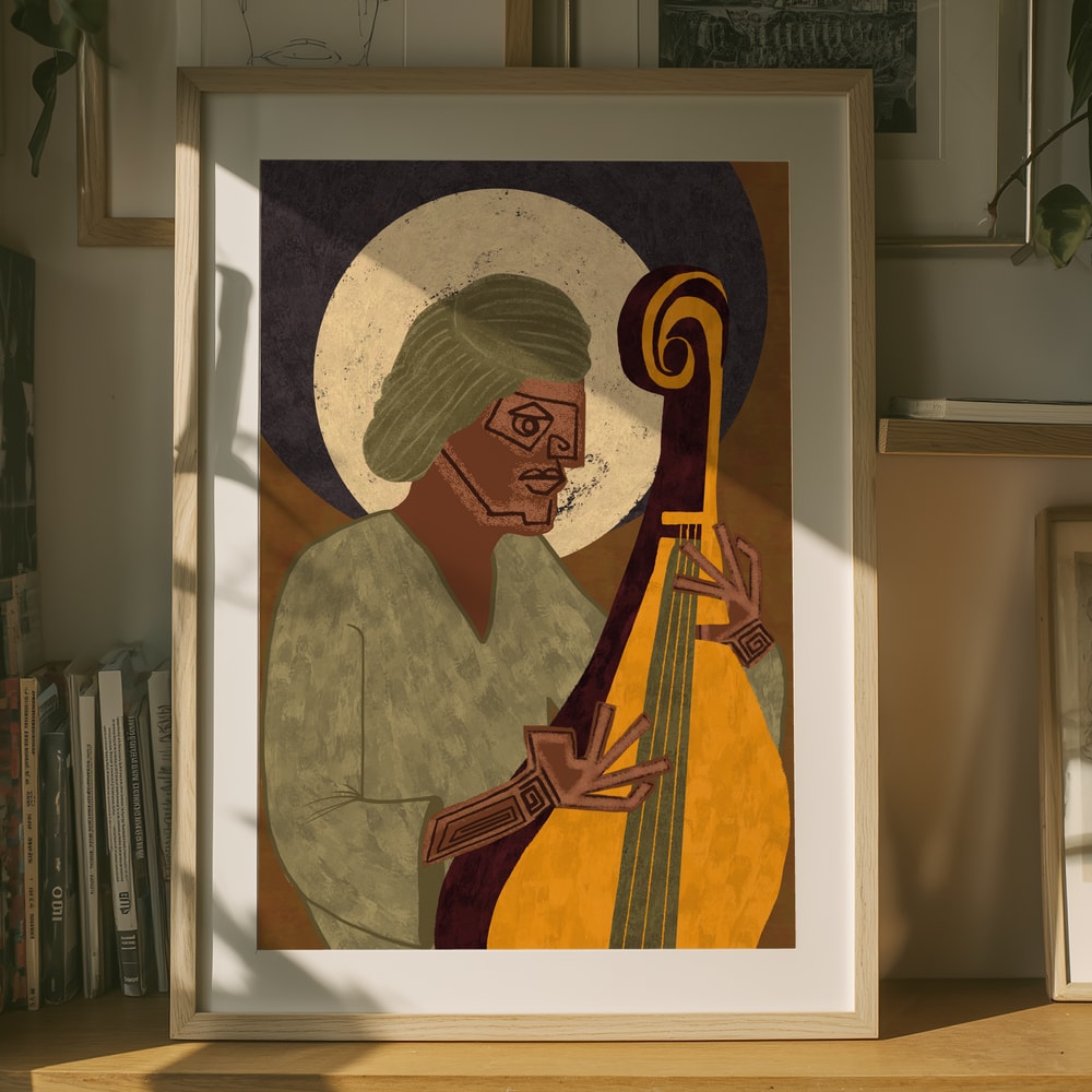 Soulful Lute Player Poster