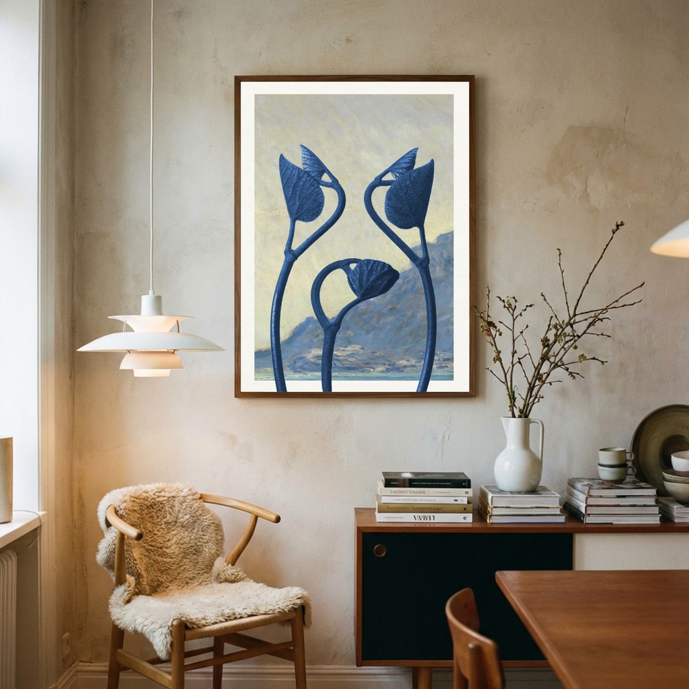 Poster mit blauen Bergkeimlingen