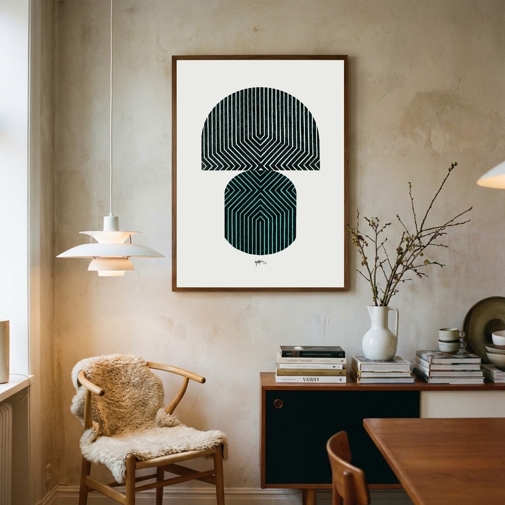 Poster mit gestapelten geometrischen Mustern