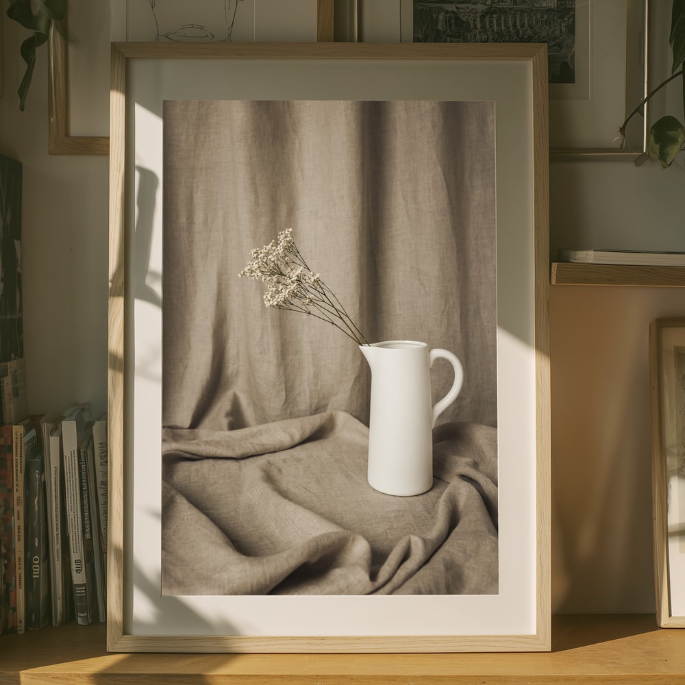 Poster mit minimalistischem Blumen-Stillleben