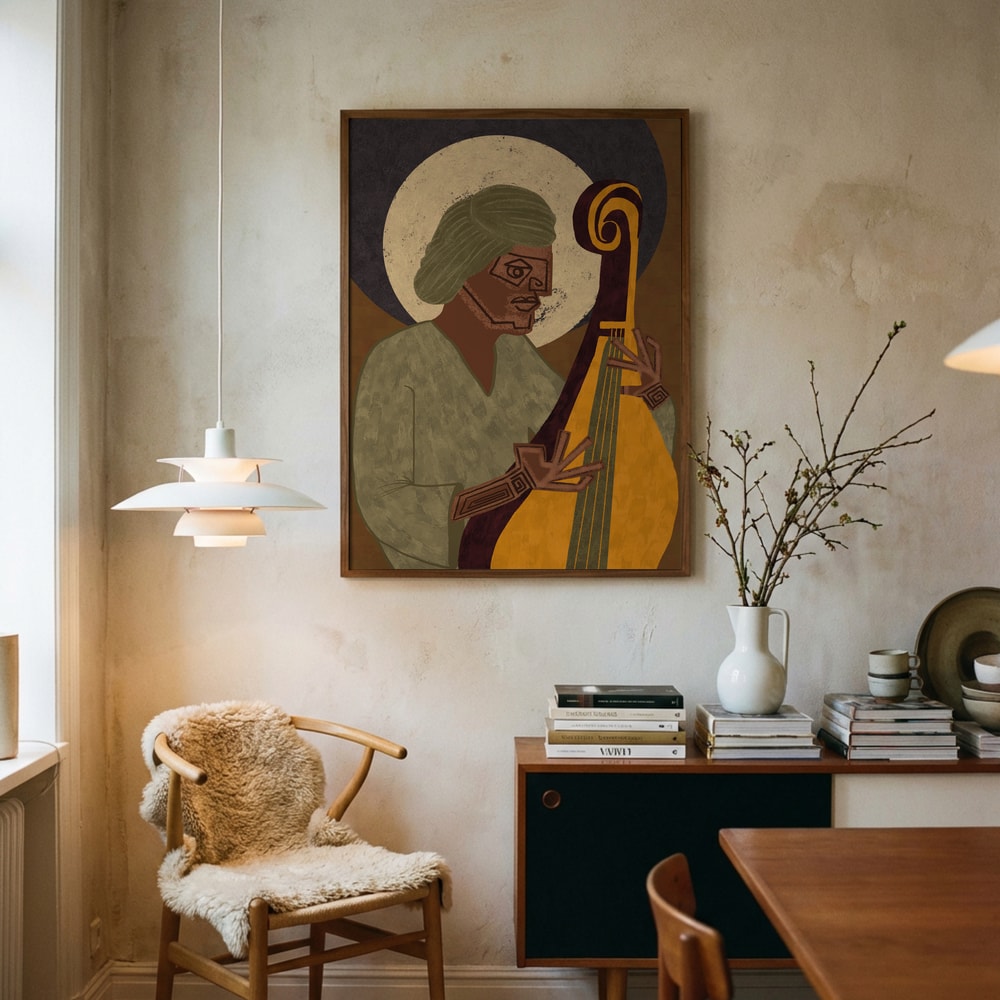 Soulful Lute Player Poster