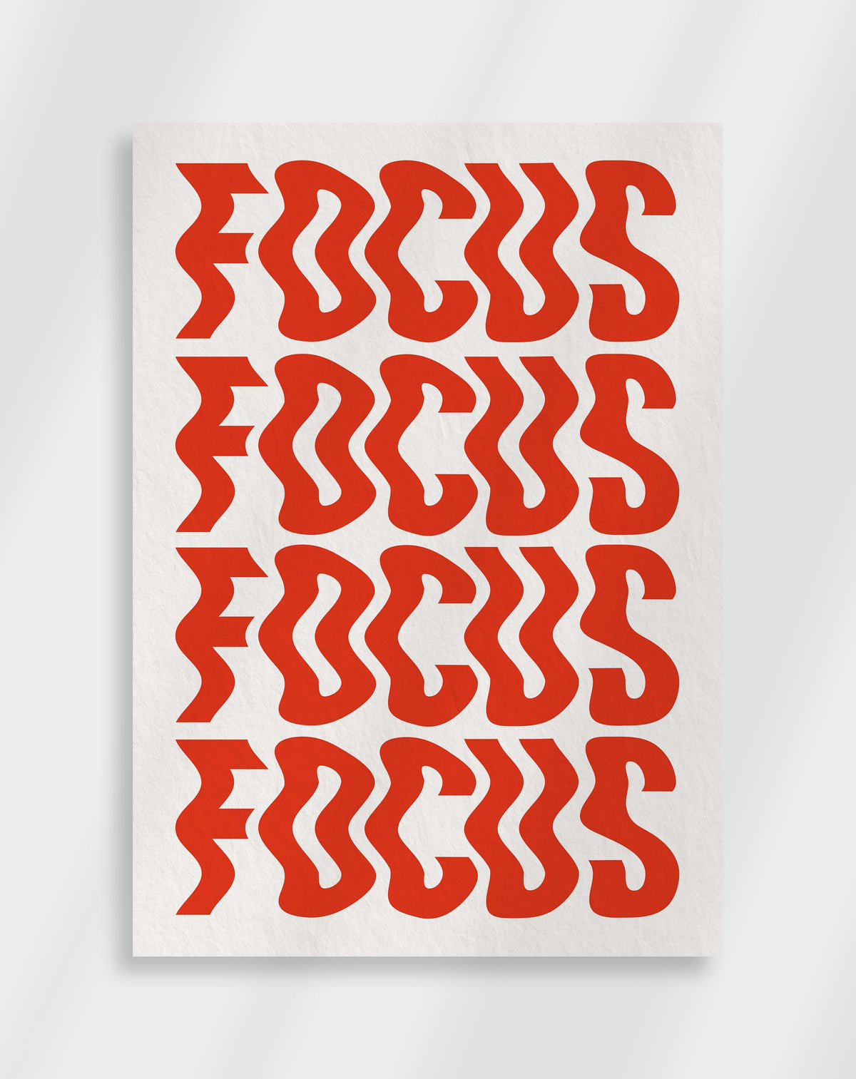Poster mit weißem und rotem „Focus“-Text