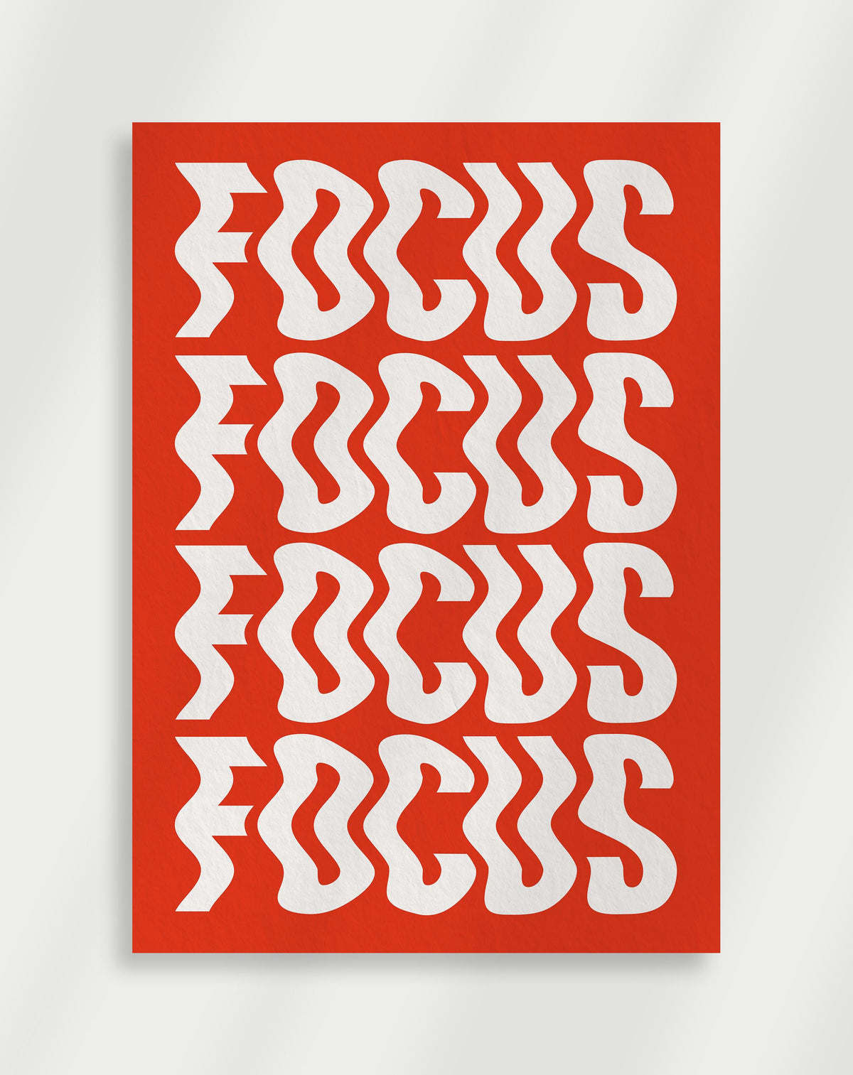 Poster mit rotem und weißem „Focus“-Text