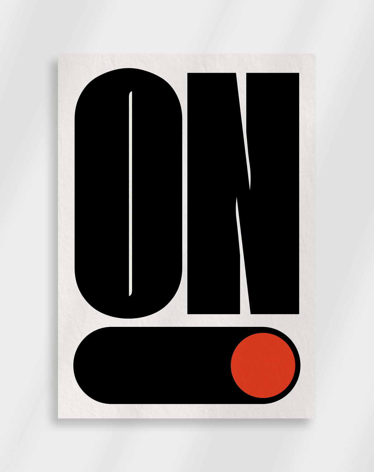 Schwarzes „On“-Schalter-Poster