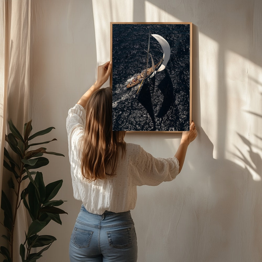 Sailing Ocean Shadows Poster