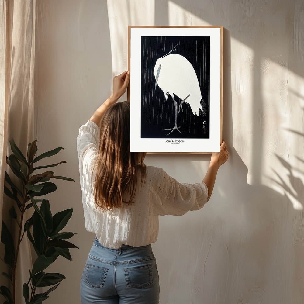 Reiher im Regen Poster
