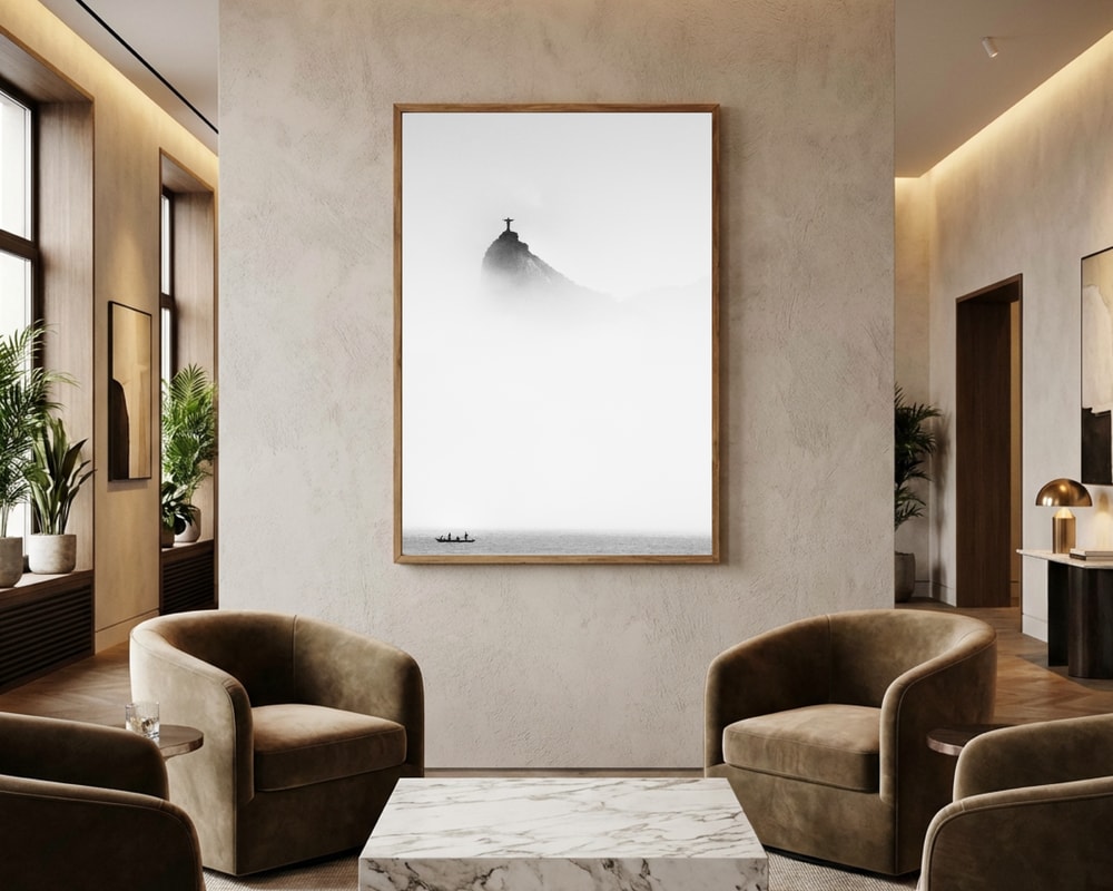 Nebliger Christus-Erlöser-Poster