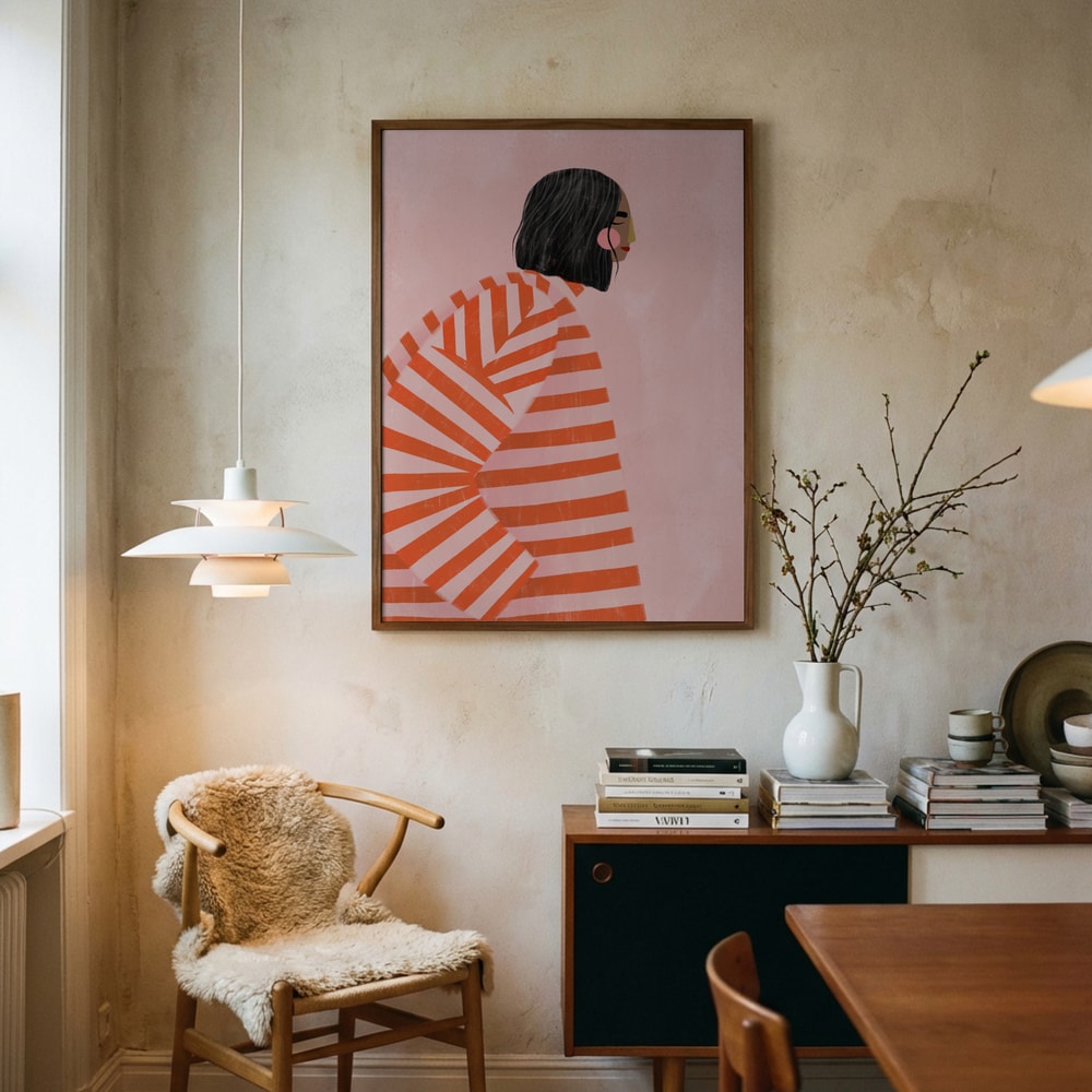 Poster „Frau mit Streifen“