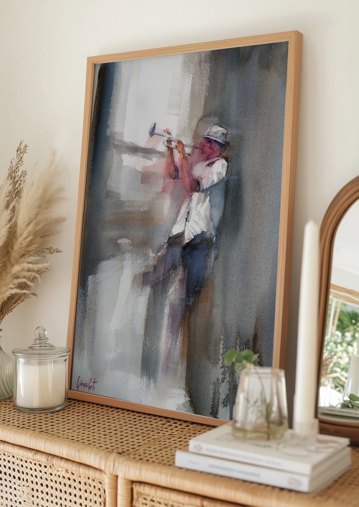 Soulful Jazz Trumpeter Poster