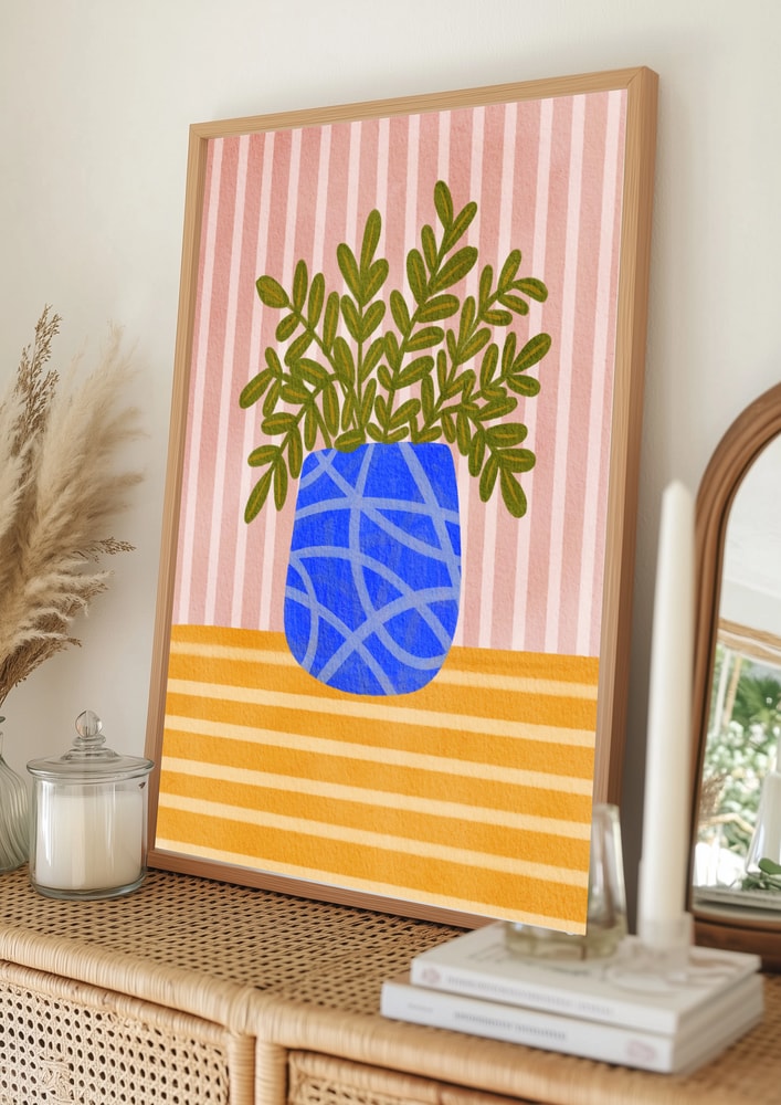 Poster mit einer farbenfrohen Zimmerpflanze