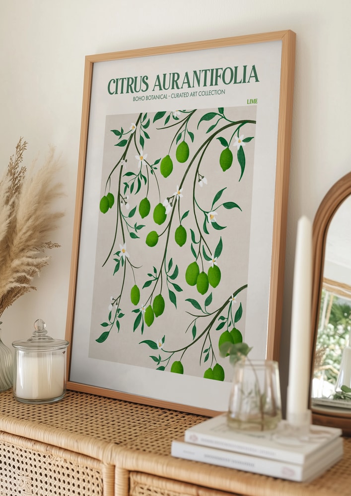 Poster „Botanisches Limetten-Glück“