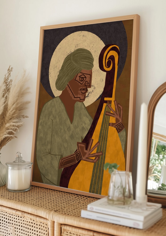 Soulful Lute Player Poster