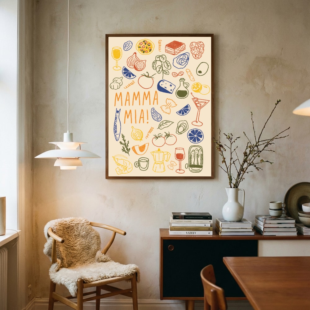 Italienisches Mamma-Mia-Food-Poster