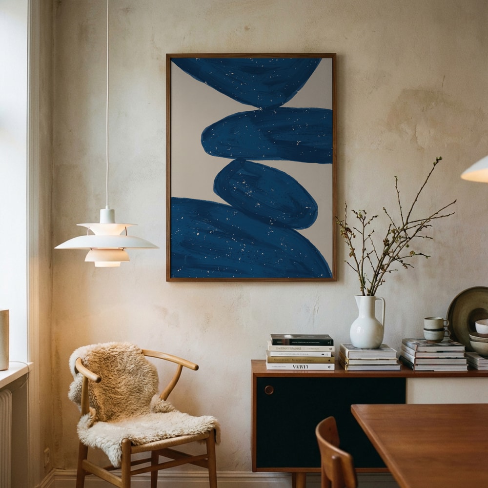 Poster mit organischem blauem Gleichgewicht