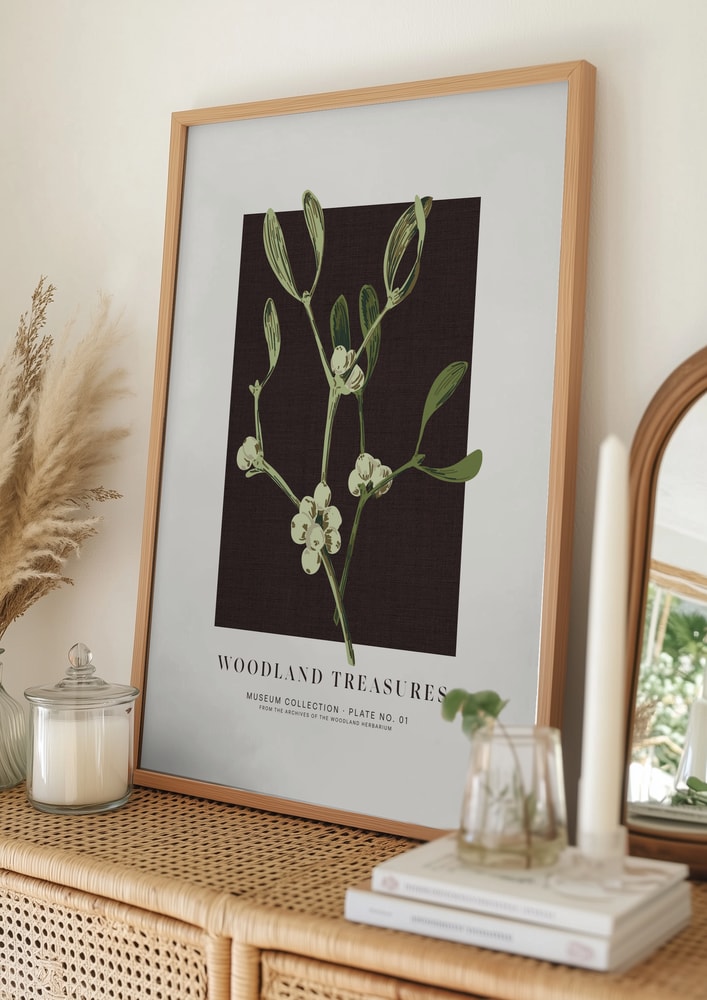 Woodland Mistletoe Study Poster