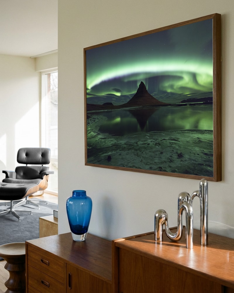 Kirkjufell Aurora Reflection Poster