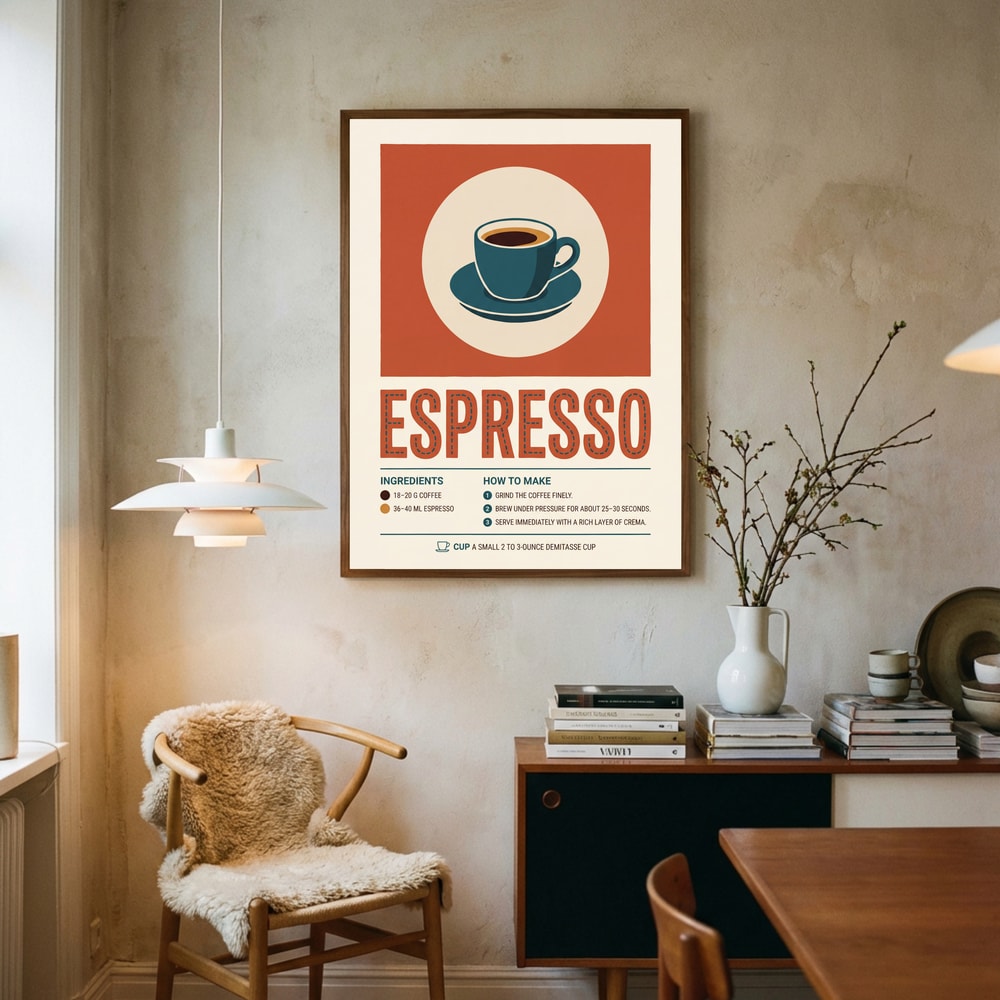 Poster mit Espresso-Rezept