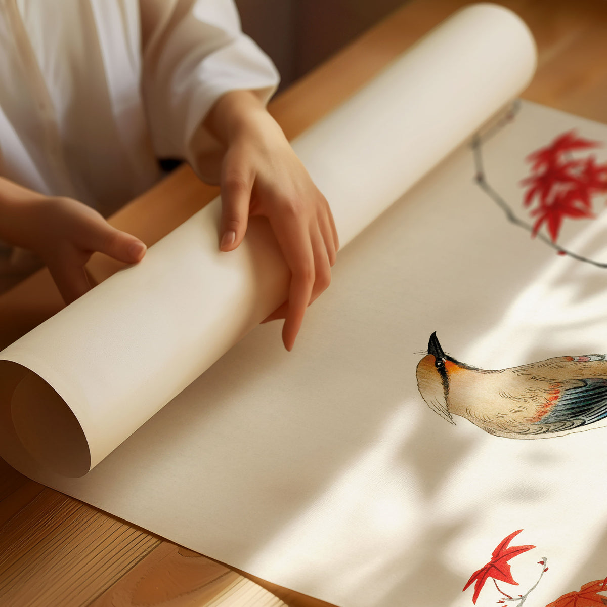 Japandi-Vogelposter