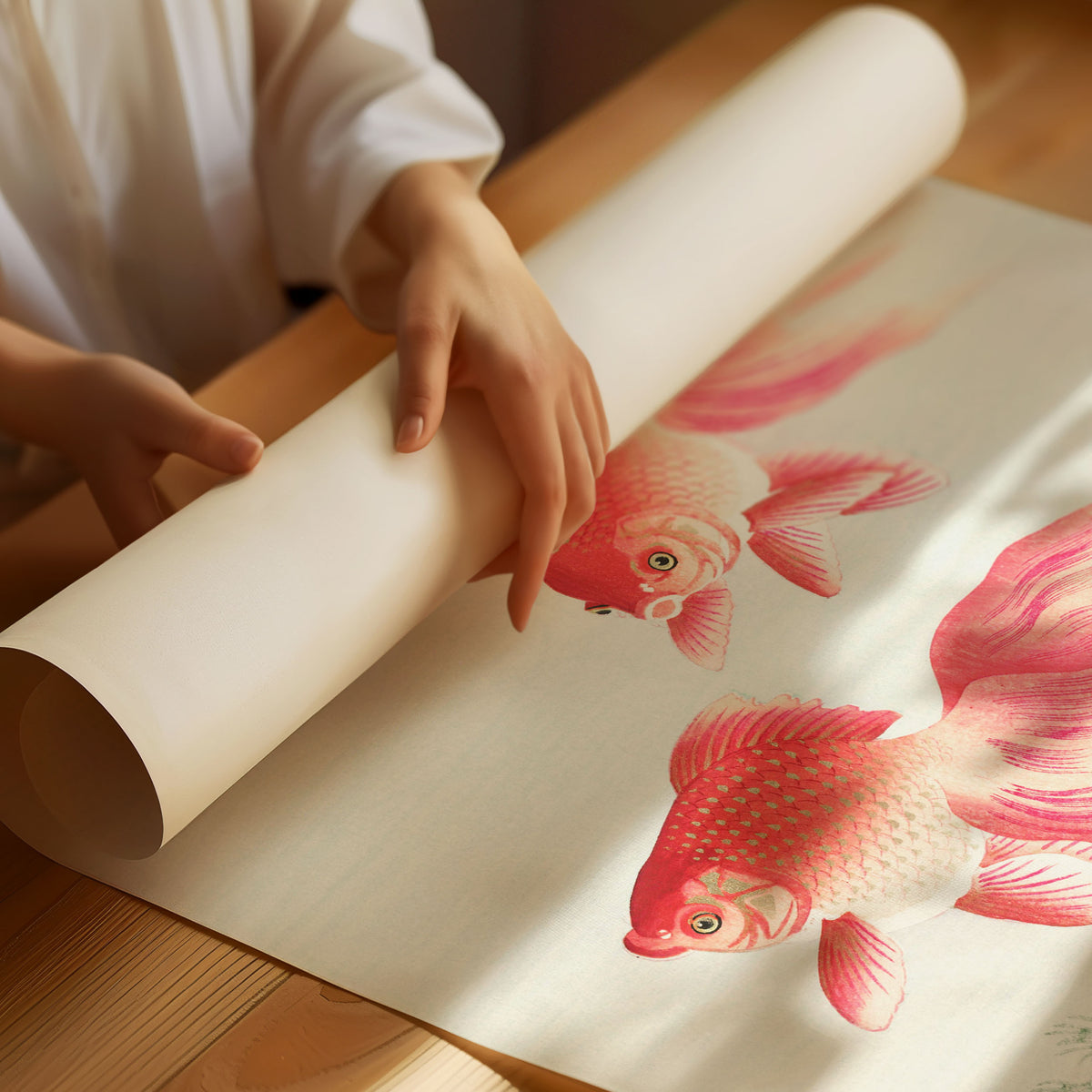 Japandi-Poster „Goldfische“