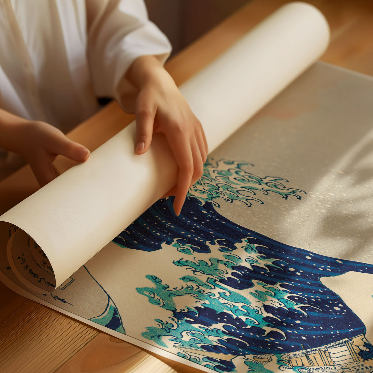 Waves Japandi Poster