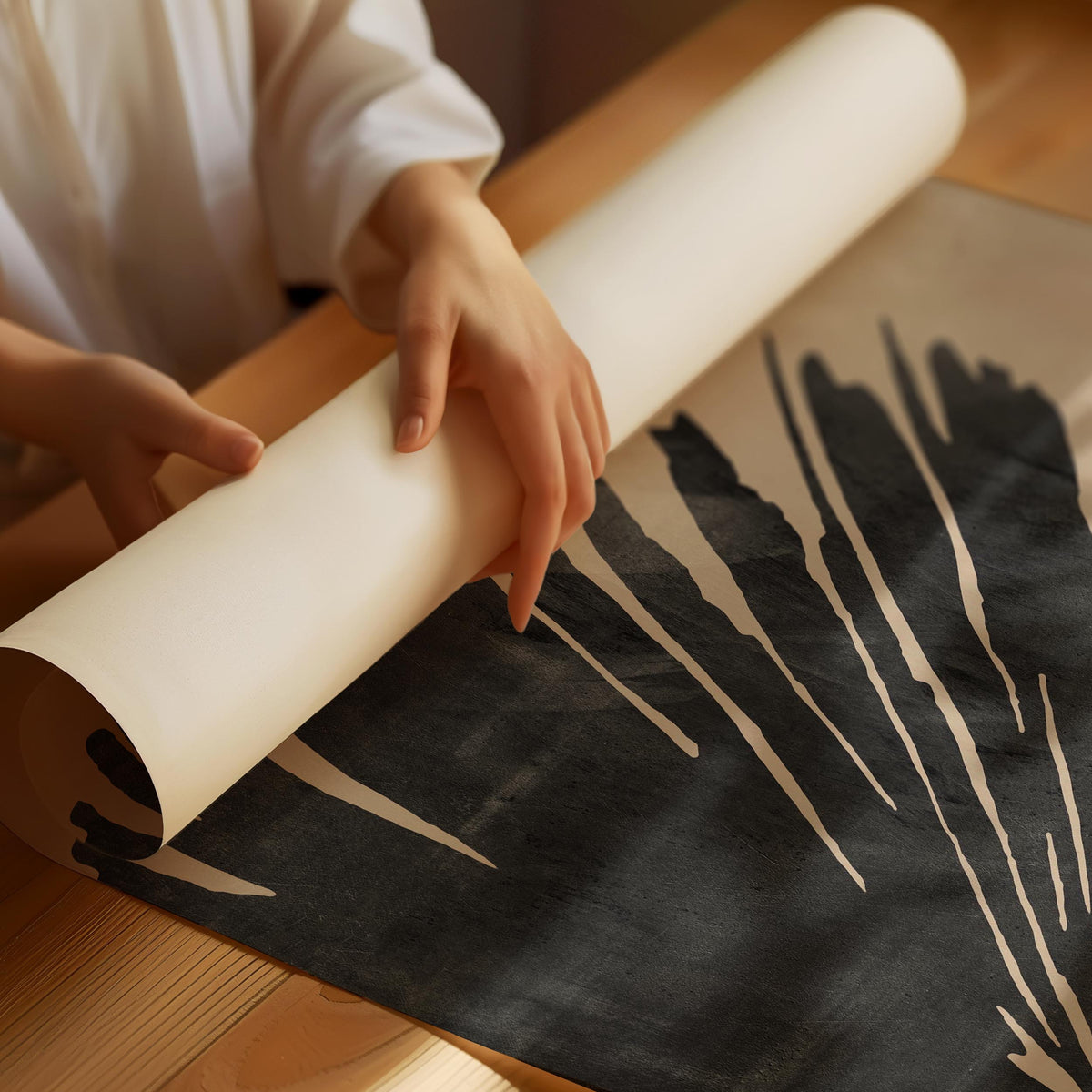 Boho-Poster mit Palmblatt